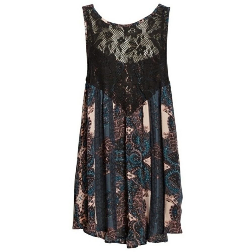 Free People Count Me in Trapeze Black Combo NWT - Picture 3 of 6